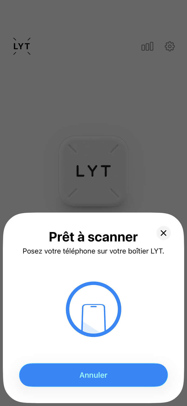 Application LYT — prêt à scanner le boîtier